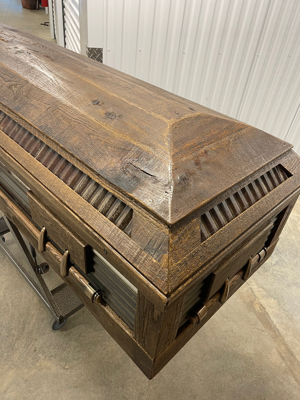 Barnwood Tin Roof Casket