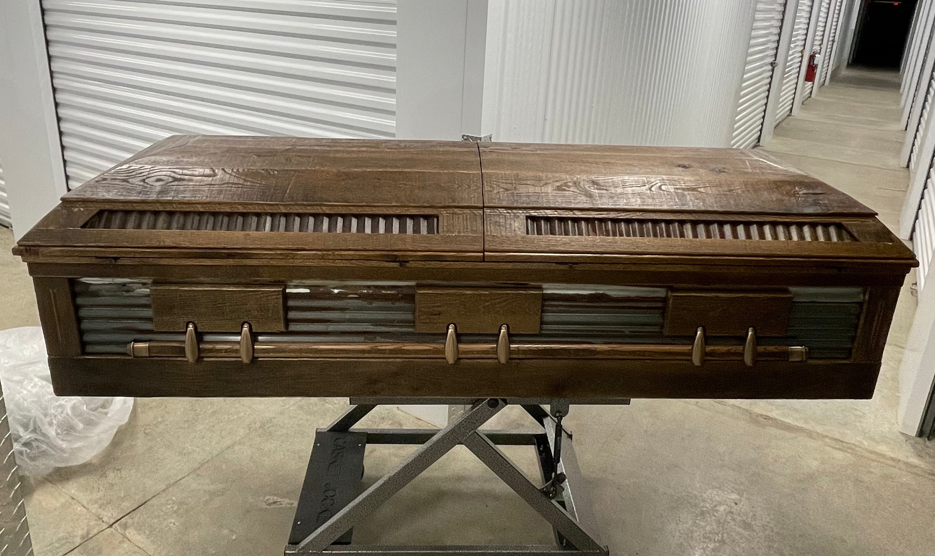 Barnwood Tin Roof Casket