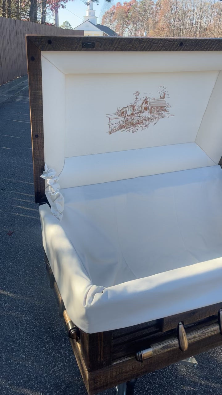 Barnwood Tin Roof Casket