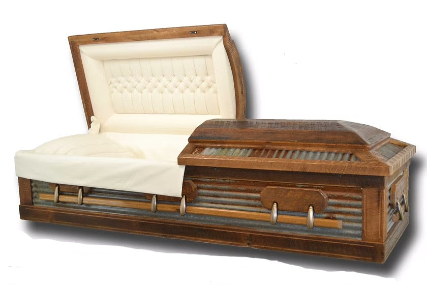 Barnwood Tin Roof Casket